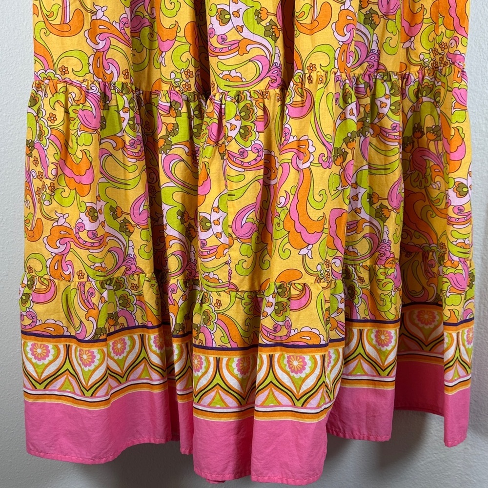 Ivy Jane Pucci Style Paisley Tiered Maxi Skirt Boho Festival Size S - Picture 9 of 10
